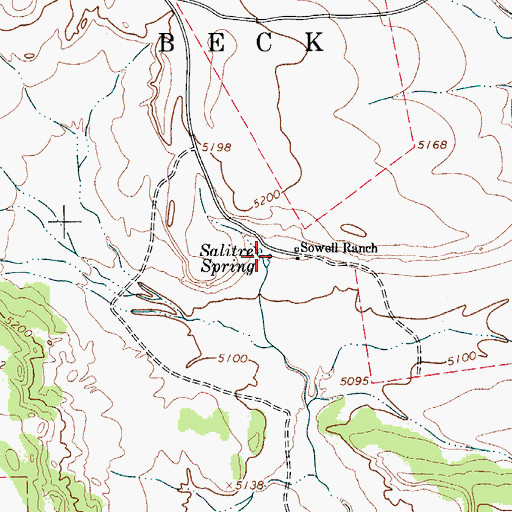 Topographic Map of Salitre Spring, NM