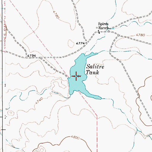 Topographic Map of Salitre Tank, NM