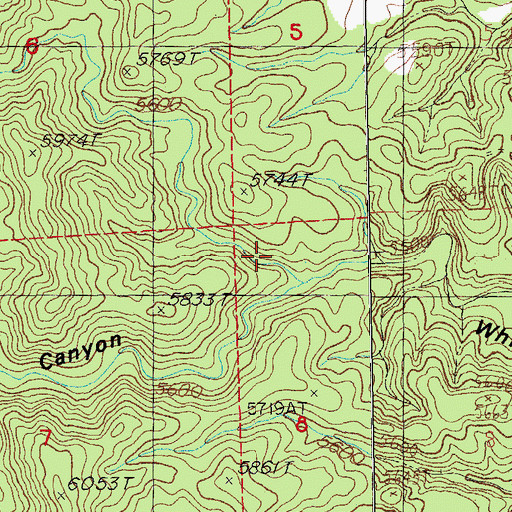 Topographic Map of Salt Canyon, NM