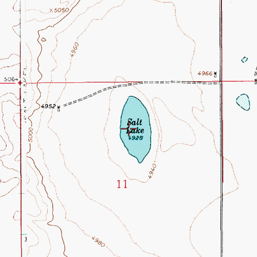 Topographic Map of Salt Lake, NM