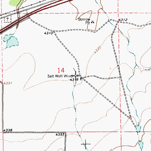 Topographic Map of Salt Well Windmill, NM