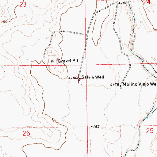 Topographic Map of Salvia Well, NM