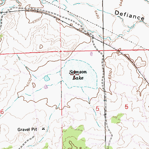 Topographic Map of Samson Lake, NM