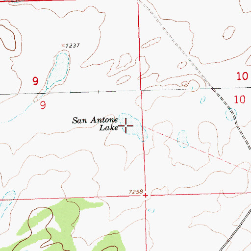 Topographic Map of San Antone Lake, NM
