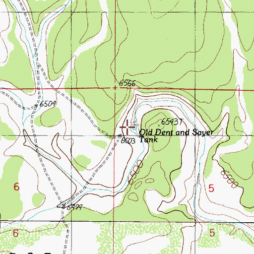 Topographic Map of Old Dent and Sayer Tank, AZ