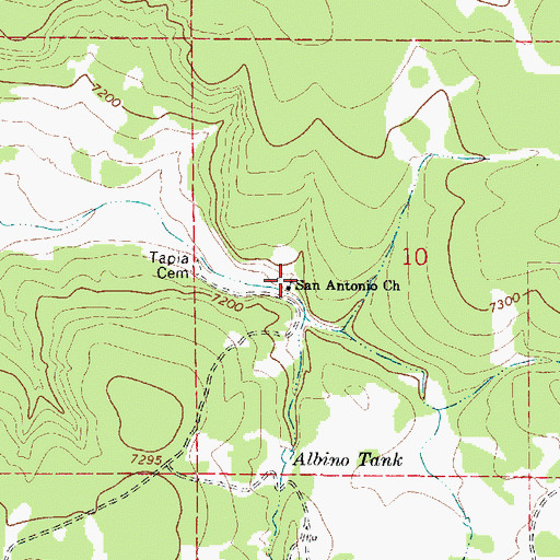 Topographic Map of San Antonio Church, NM
