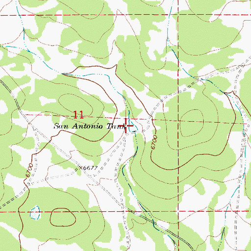 Topographic Map of San Antonio Tank, NM