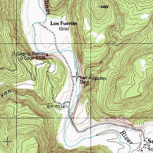 Topographic Map of San Augustin Dam, NM