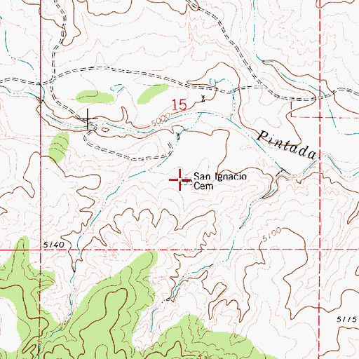 Topographic Map of San Ignacio Cemetery, NM