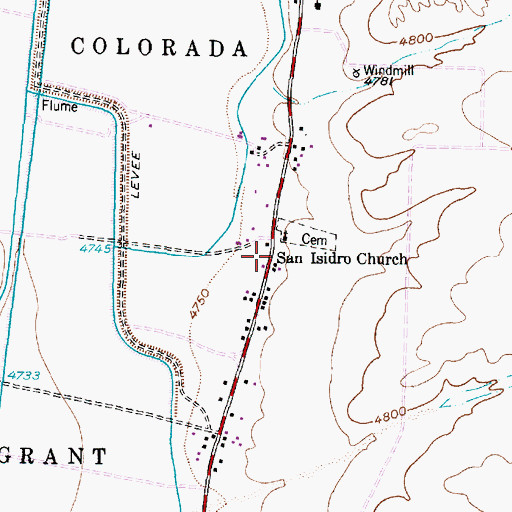 Topographic Map of San Isidro Church, NM
