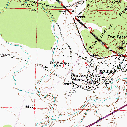 Topographic Map of San Jose Cemetery, NM