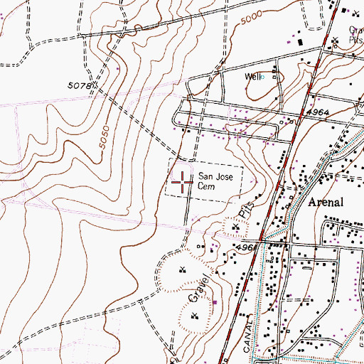 Topographic Map of San Jose de Armijo Cemetery, NM