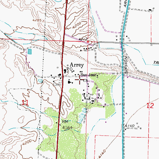 Topographic Map of San Jose Church, NM
