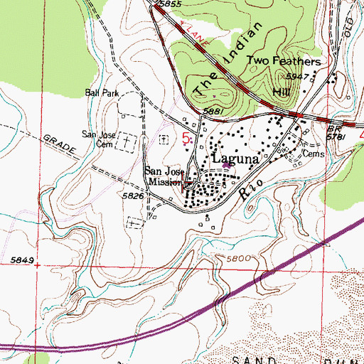 Topographic Map of San Jose Mission, NM