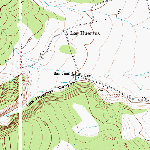Topographic Map of San Juan Church, NM