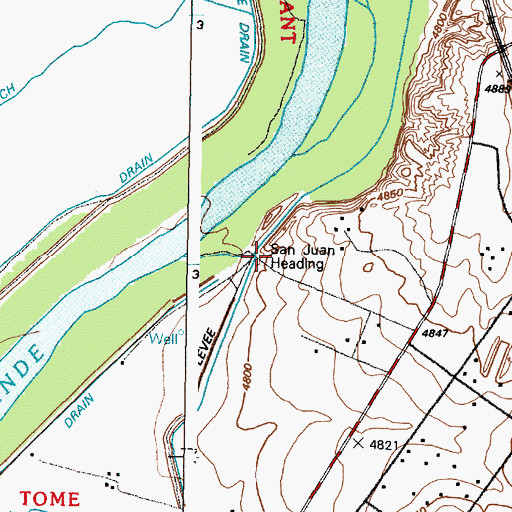 Topographic Map of San Juan Heading, NM