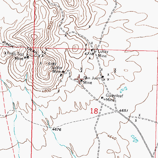 Topographic Map of San Juan Mine, NM