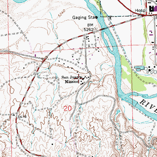 Topographic Map of San Juan Mission, NM