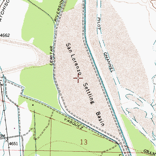 Topographic Map of San Lorenzo Settling Basin, NM