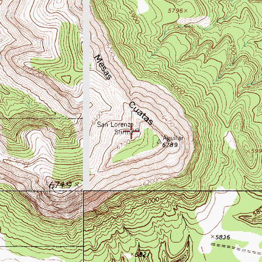 Topographic Map of San Lorenzo Shrine, NM