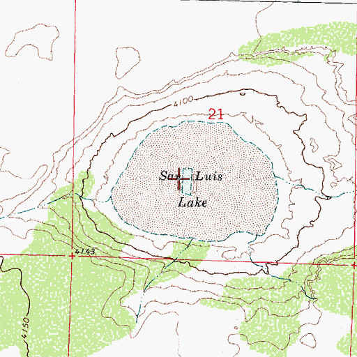 Topographic Map of San Luis Lake, NM