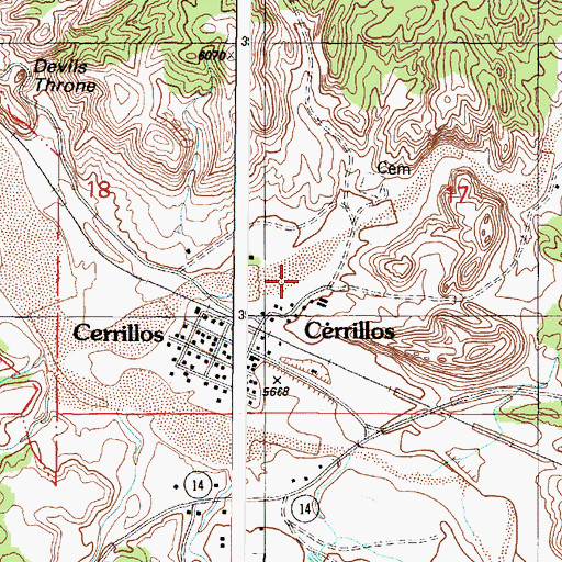 Topographic Map of San Marcos Arroyo, NM