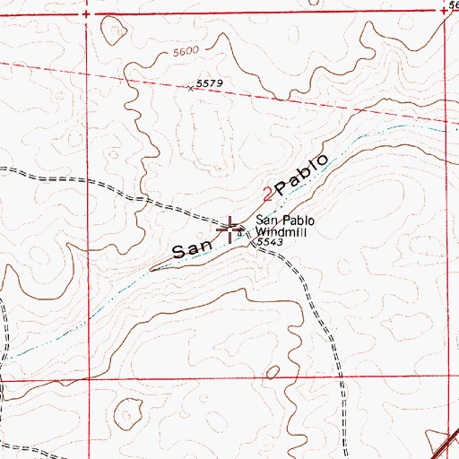 Topographic Map of San Pablo Windmill, NM