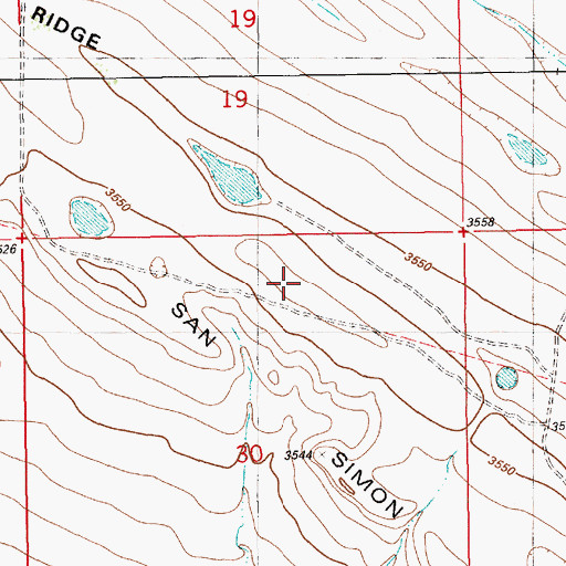 Topographic Map of San Simon Ridge, NM