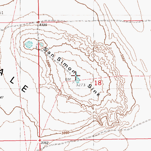 Topographic Map of San Simon Sink, NM