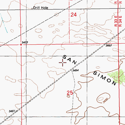 Topographic Map of San Simon Swale, NM