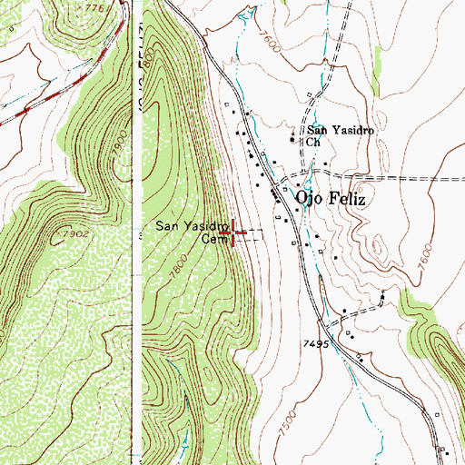 Topographic Map of San Yasdiro Cemetery, NM