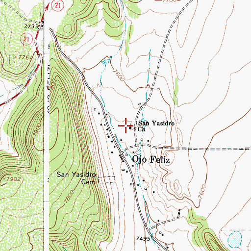 Topographic Map of San Yasidro Church, NM