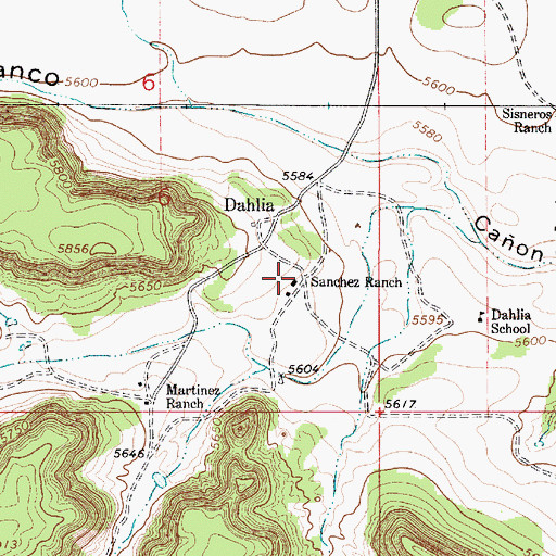 Topographic Map of Sanchez Ranch, NM