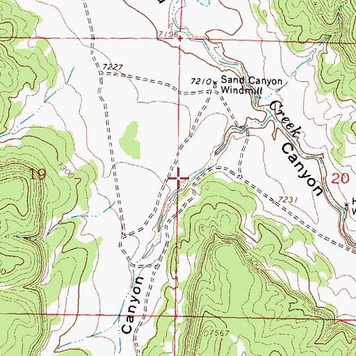 Topographic Map of Sand Canyon, NM