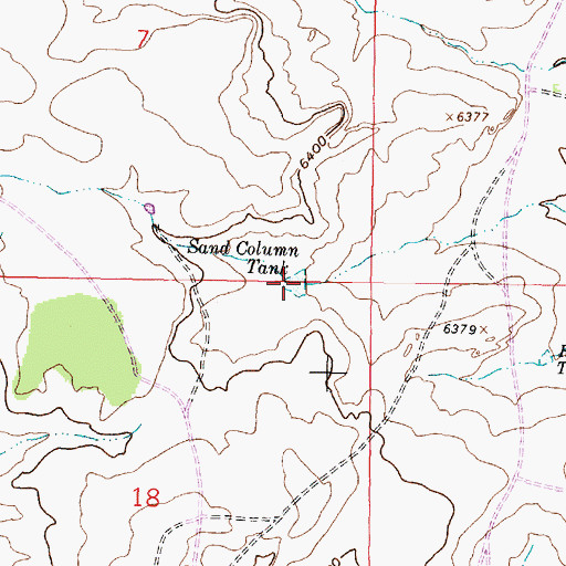 Topographic Map of Sand Column Tank, NM