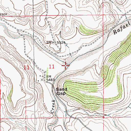 Topographic Map of Sand Creek, NM
