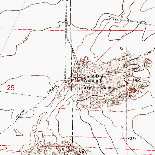 Topographic Map of Sand Draw Windmill, NM