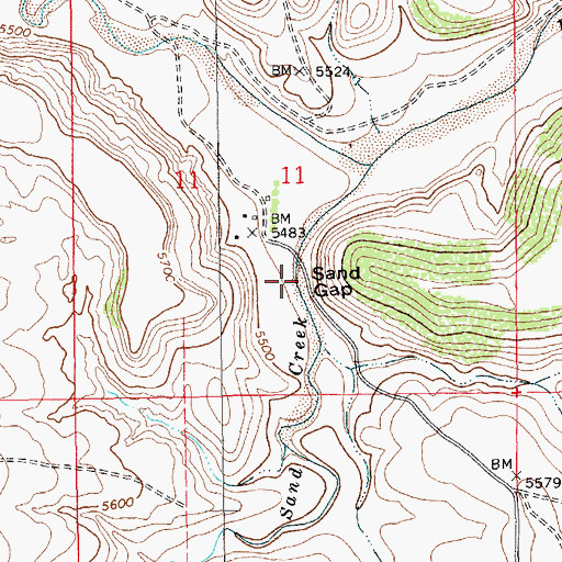 Topographic Map of Sand Gap, NM