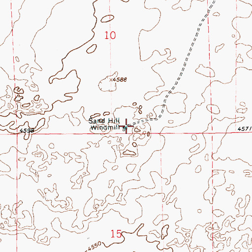 Topographic Map of Sand Hill Windmill, NM