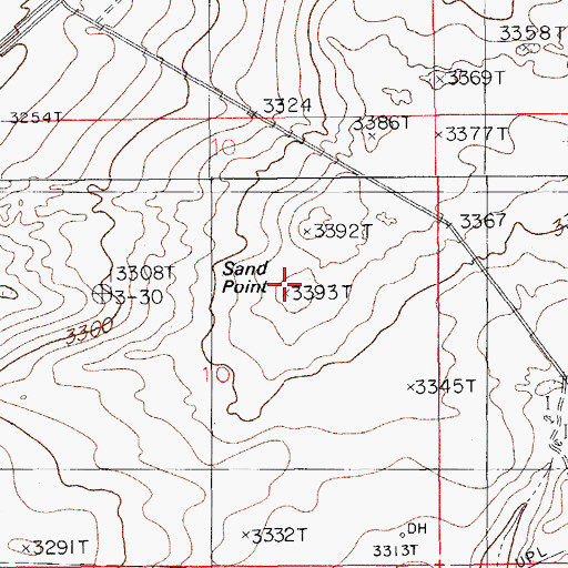 Topographic Map of Sand Point, NM