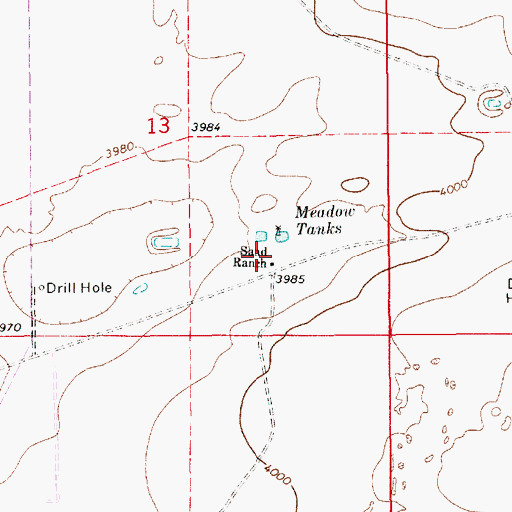 Topographic Map of Sand Ranch, NM