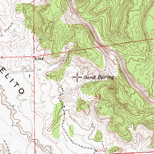 Topographic Map of Sand Spring, NM