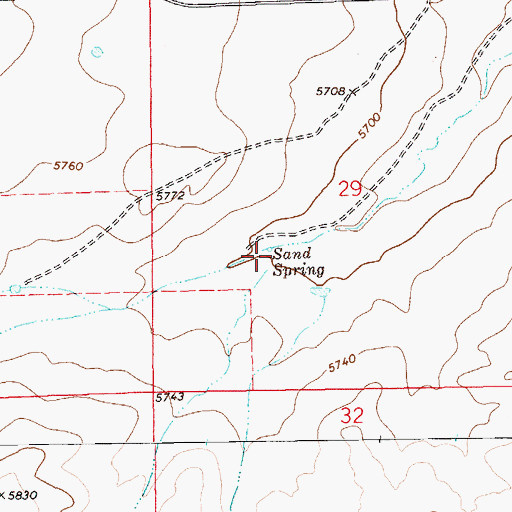 Topographic Map of Sand Spring, NM
