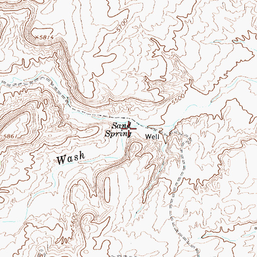 Topographic Map of Sand Spring, NM