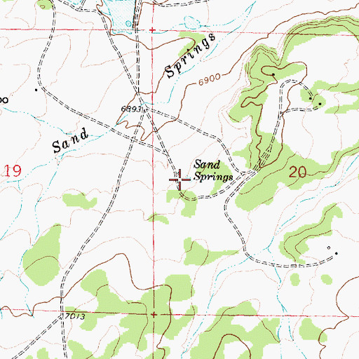 Topographic Map of Sand Springs, NM
