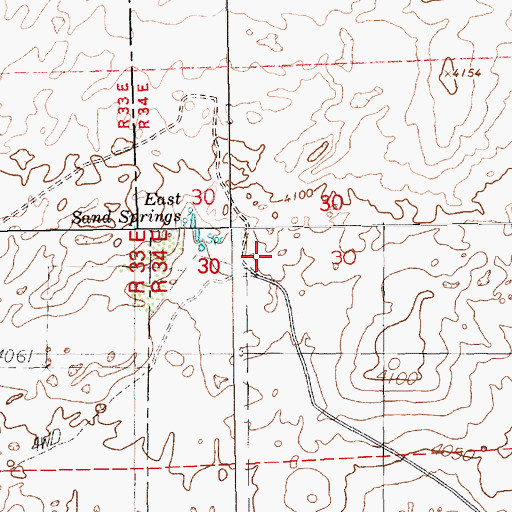 Topographic Map of Sand Springs Ranch, NM