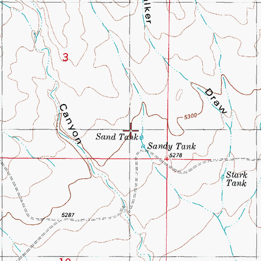 Topographic Map of Sand Tank, NM