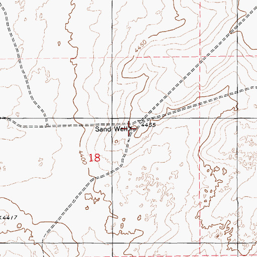 Topographic Map of Sand Well, NM