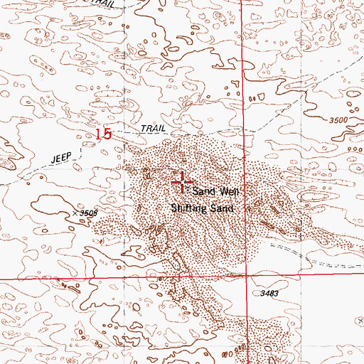 Topographic Map of Sand Well, NM