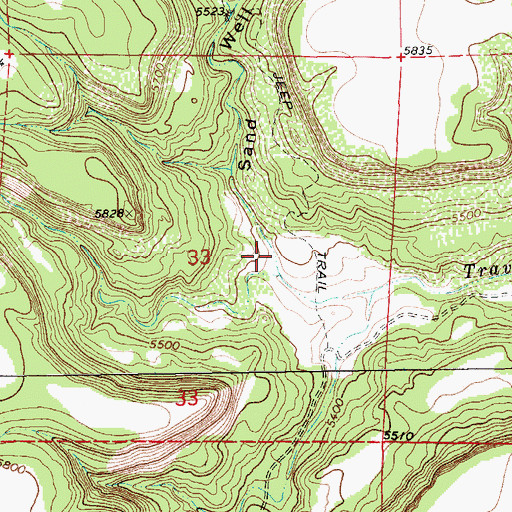 Topographic Map of Sand Well Canyon, NM